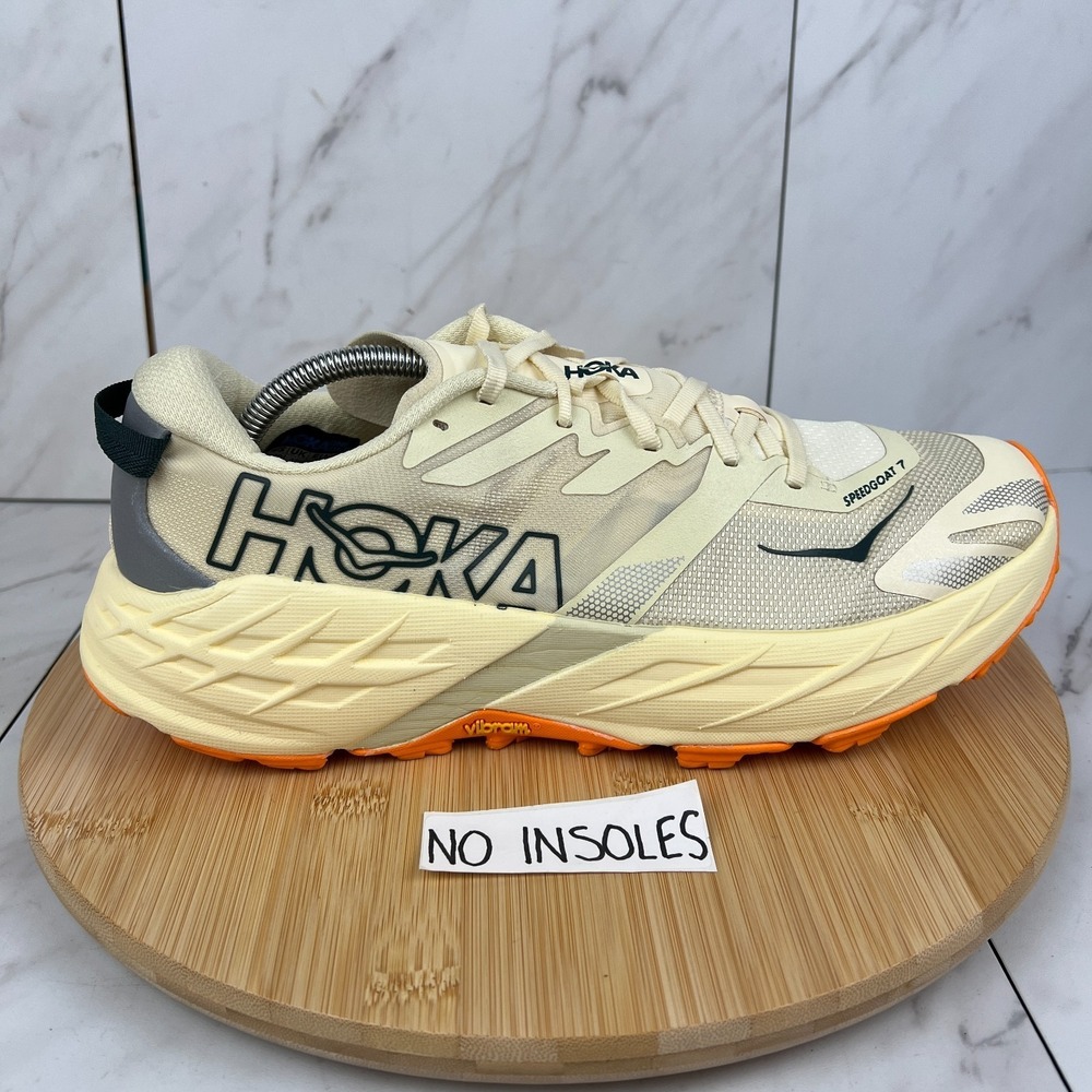 Hoka One Speedgoat 7 Mens Size 11.5 D Vintage Yellow Turmeric Trail Running Shoe